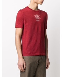 T-shirt girocollo stampata rossa di Eleventy