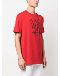 T-shirt girocollo stampata rossa di Philipp Plein