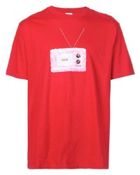 T-shirt girocollo stampata rossa di Supreme