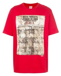 T-shirt girocollo stampata rossa di Supreme