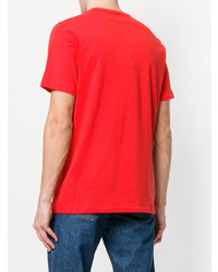 T-shirt girocollo stampata rossa di Soulland