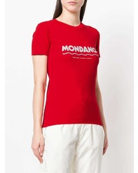 T-shirt girocollo stampata rossa di Wood Wood