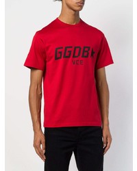 T-shirt girocollo stampata rossa di Golden Goose Deluxe Brand