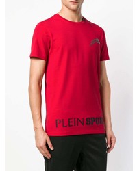 T-shirt girocollo stampata rossa di Plein Sport