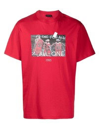 T-shirt girocollo stampata rossa di Throwback.
