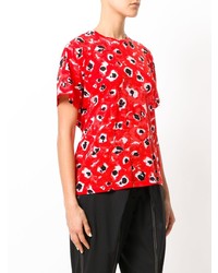 T-shirt girocollo stampata rossa di Proenza Schouler
