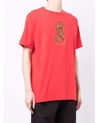 T-shirt girocollo stampata rossa di Maharishi