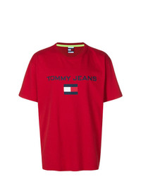 T-shirt girocollo stampata rossa di Tommy Jeans
