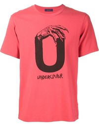 T-shirt girocollo stampata rossa di Undercover