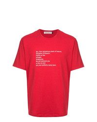 T-shirt girocollo stampata rossa di Undercover