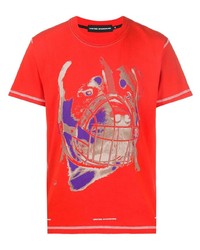 T-shirt girocollo stampata rossa di United Standard