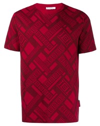 T-shirt girocollo stampata rossa di Versace Collection