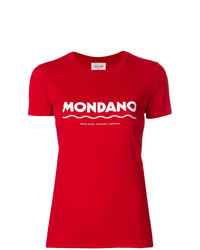 T-shirt girocollo stampata rossa di Wood Wood