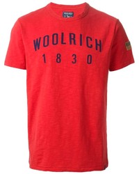 T-shirt girocollo stampata rossa di Woolrich