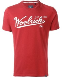 T-shirt girocollo stampata rossa di Woolrich