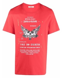 T-shirt girocollo stampata rossa di Zadig & Voltaire