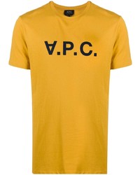 T-shirt girocollo stampata senape di A.P.C.