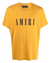 T-shirt girocollo stampata senape di Amiri