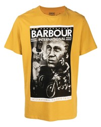 T-shirt girocollo stampata senape di Barbour