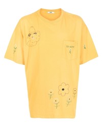 T-shirt girocollo stampata senape di Bode