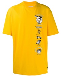 T-shirt girocollo stampata senape di Buscemi
