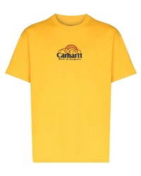 T-shirt girocollo stampata senape di Carhartt WIP
