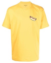 T-shirt girocollo stampata senape di Carhartt WIP