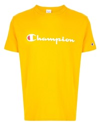 T-shirt girocollo stampata senape di Champion