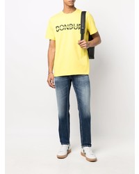 T-shirt girocollo stampata senape di Dondup