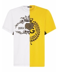 T-shirt girocollo stampata senape di Dolce & Gabbana