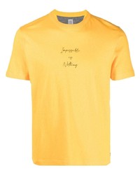 T-shirt girocollo stampata senape di Eleventy