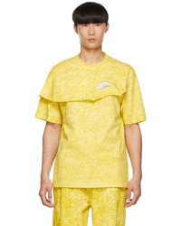 T-shirt girocollo stampata senape di Feng Chen Wang
