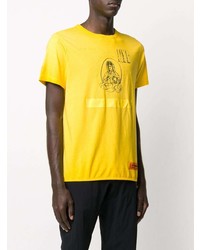 T-shirt girocollo stampata senape di Heron Preston