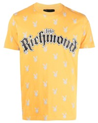 T-shirt girocollo stampata senape di John Richmond