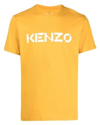T-shirt girocollo stampata senape di Kenzo