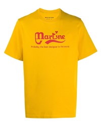 T-shirt girocollo stampata senape di Martine Rose