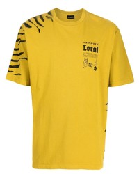 T-shirt girocollo stampata senape di Mauna Kea