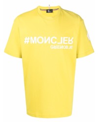 T-shirt girocollo stampata senape di MONCLER GRENOBLE