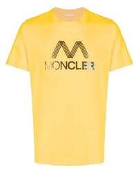 T-shirt girocollo stampata senape di Moncler