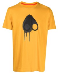 T-shirt girocollo stampata senape di Moose Knuckles