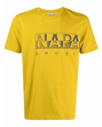 T-shirt girocollo stampata senape di Napapijri