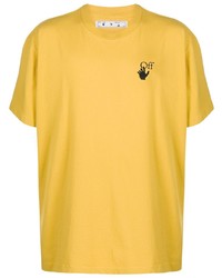 T-shirt girocollo stampata senape di Off-White