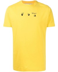 T-shirt girocollo stampata senape di Off-White