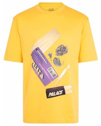 T-shirt girocollo stampata senape di Palace