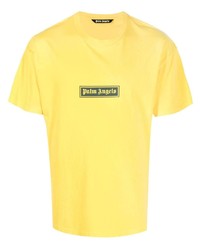T-shirt girocollo stampata senape di Palm Angels