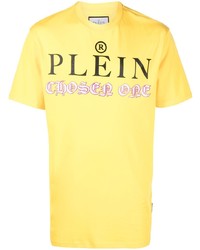 T-shirt girocollo stampata senape di Philipp Plein