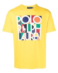 T-shirt girocollo stampata senape di Polo Ralph Lauren