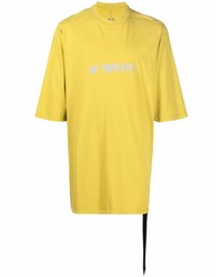 T-shirt girocollo stampata senape di Rick Owens