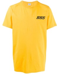T-shirt girocollo stampata senape di Sss World Corp