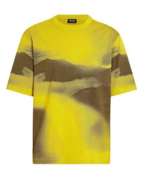 T-shirt girocollo stampata senape di Zegna